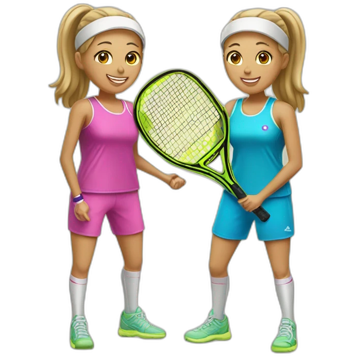 two pickleball girls emoji