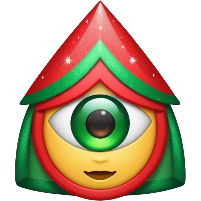 glitter red and green lupa emoji