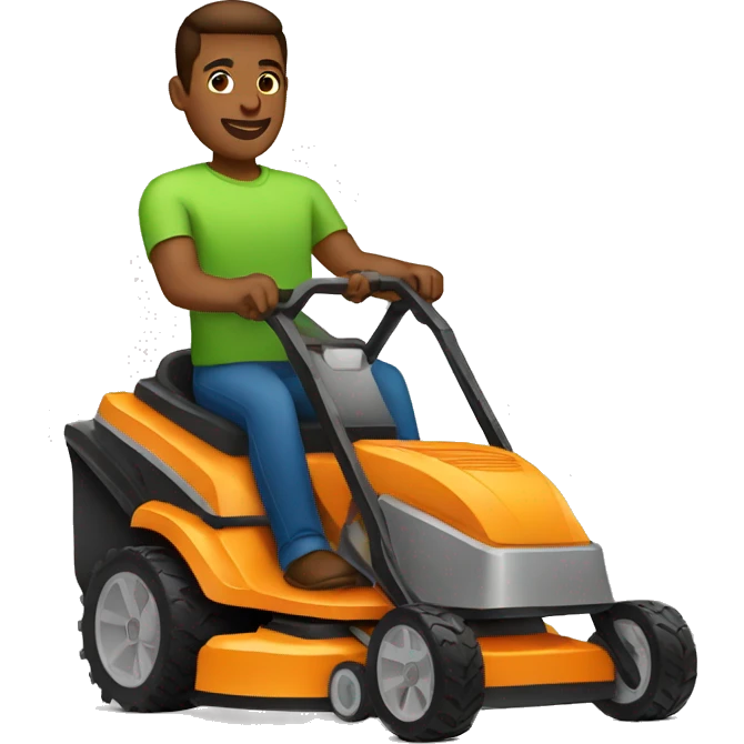 Light brown skin man using lawnmower  emoji
