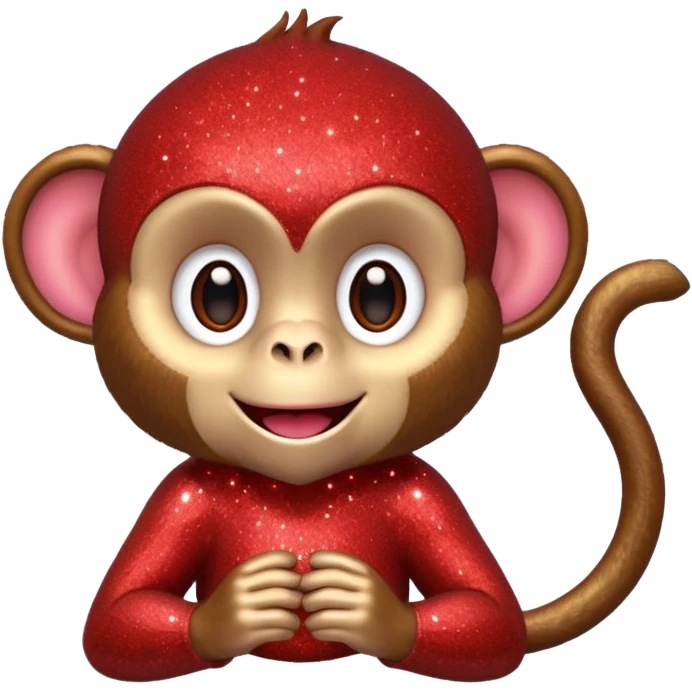 red glitter monkey emoji
