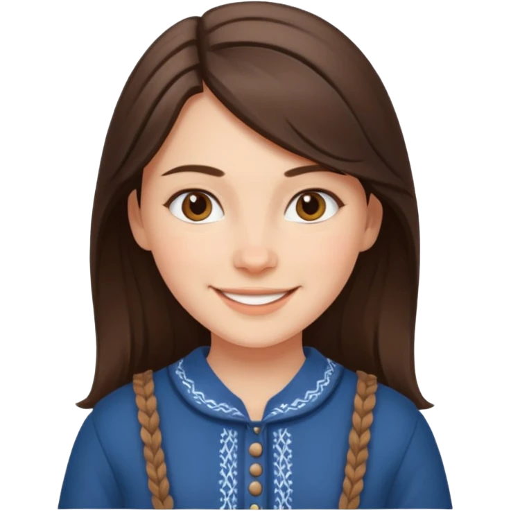 brunette scandinavian girl with scandinavian clothes emoji