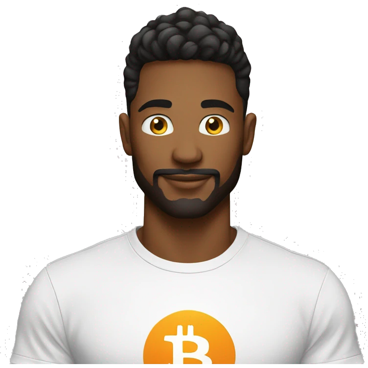Masculine guy bitcoin shirt emoji