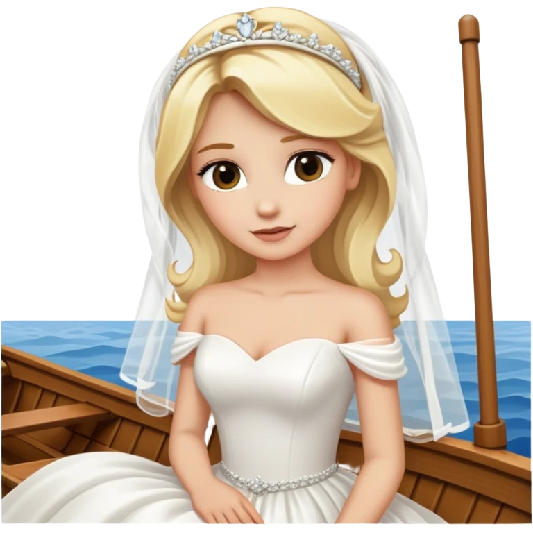 Blonde bride on boat emoji