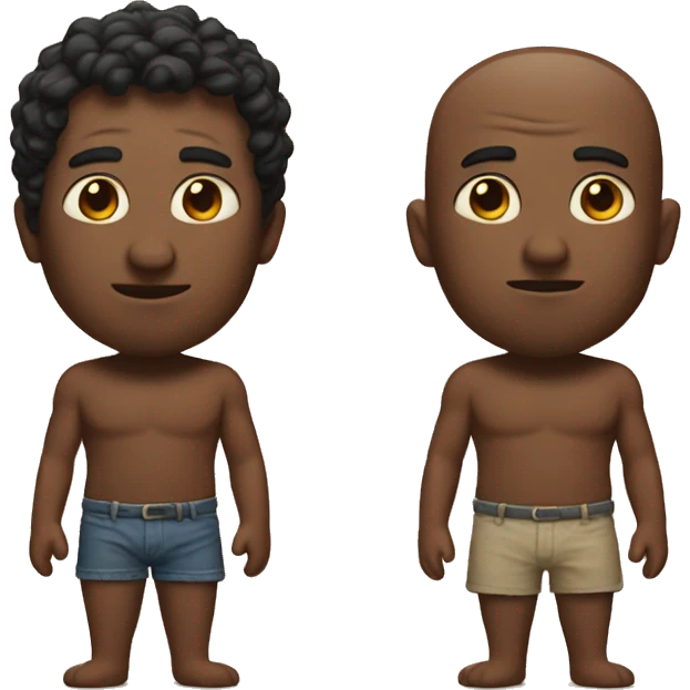 Two men no shirt emoji
