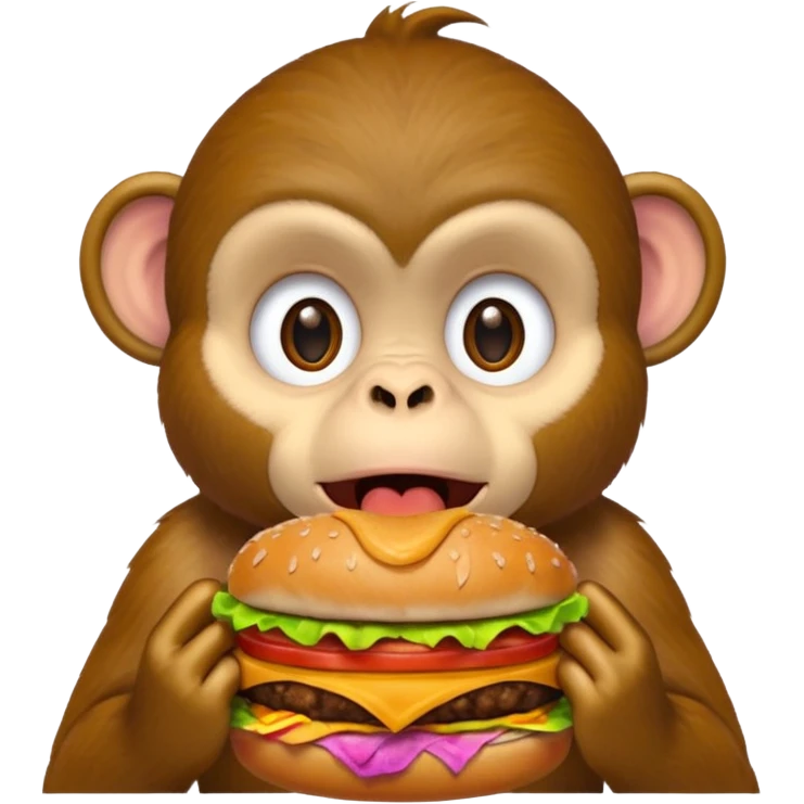 Monkey eating hamburger emoji