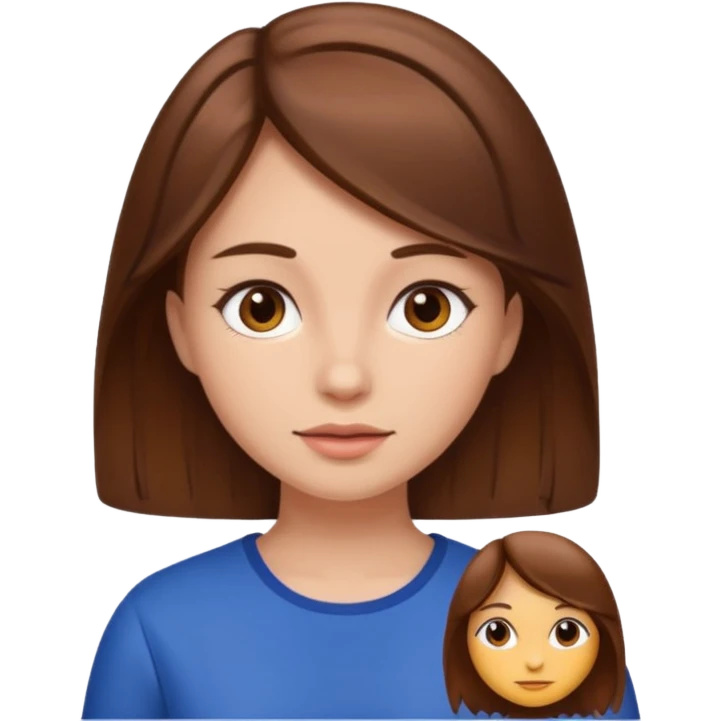 Aesthetic girl brown hair emoji