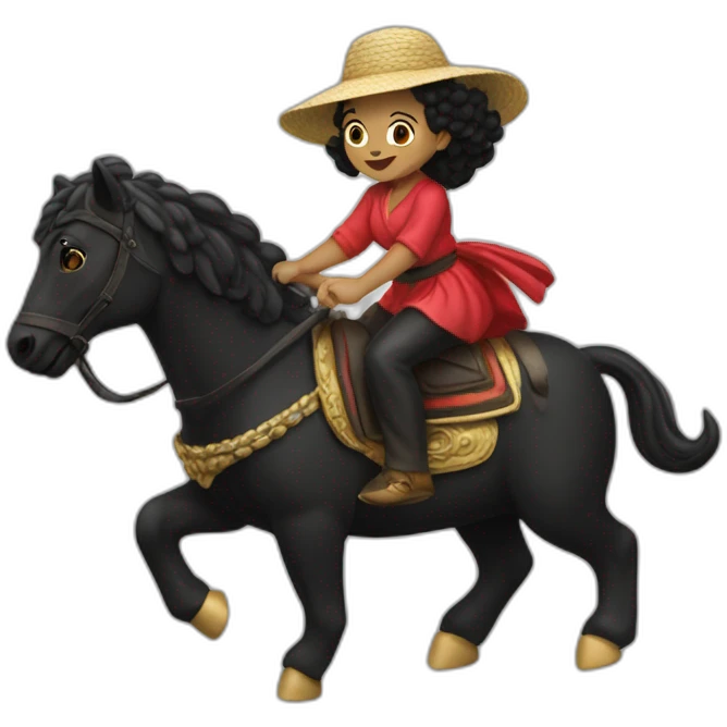 Megawati riding black bufallo emoji
