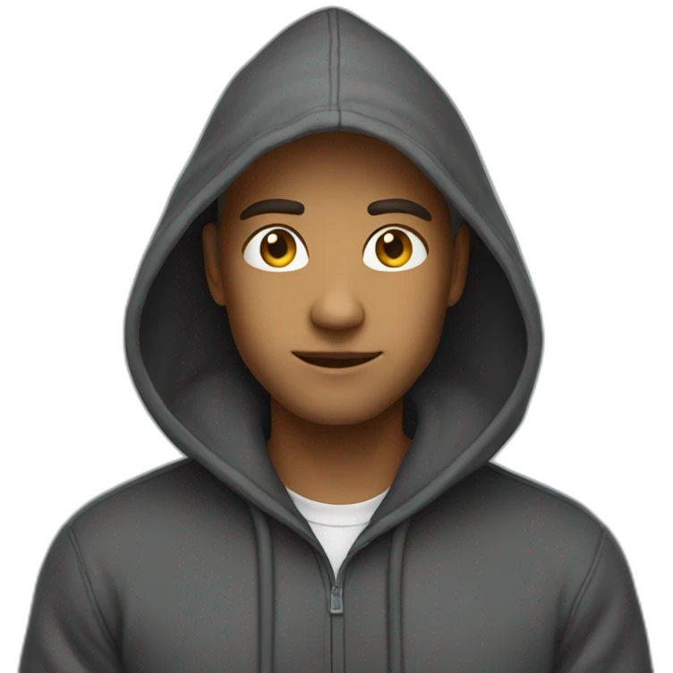 with hoodie emoji