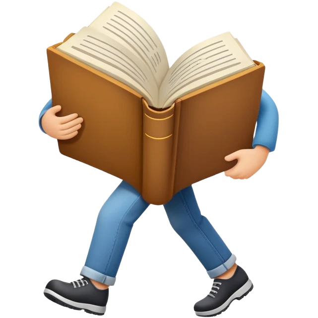 Open book walking emoji