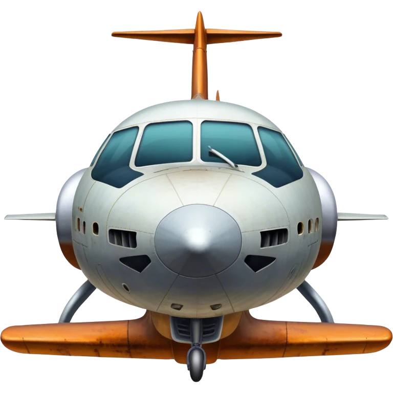 Old style rusty plane rearview emoji