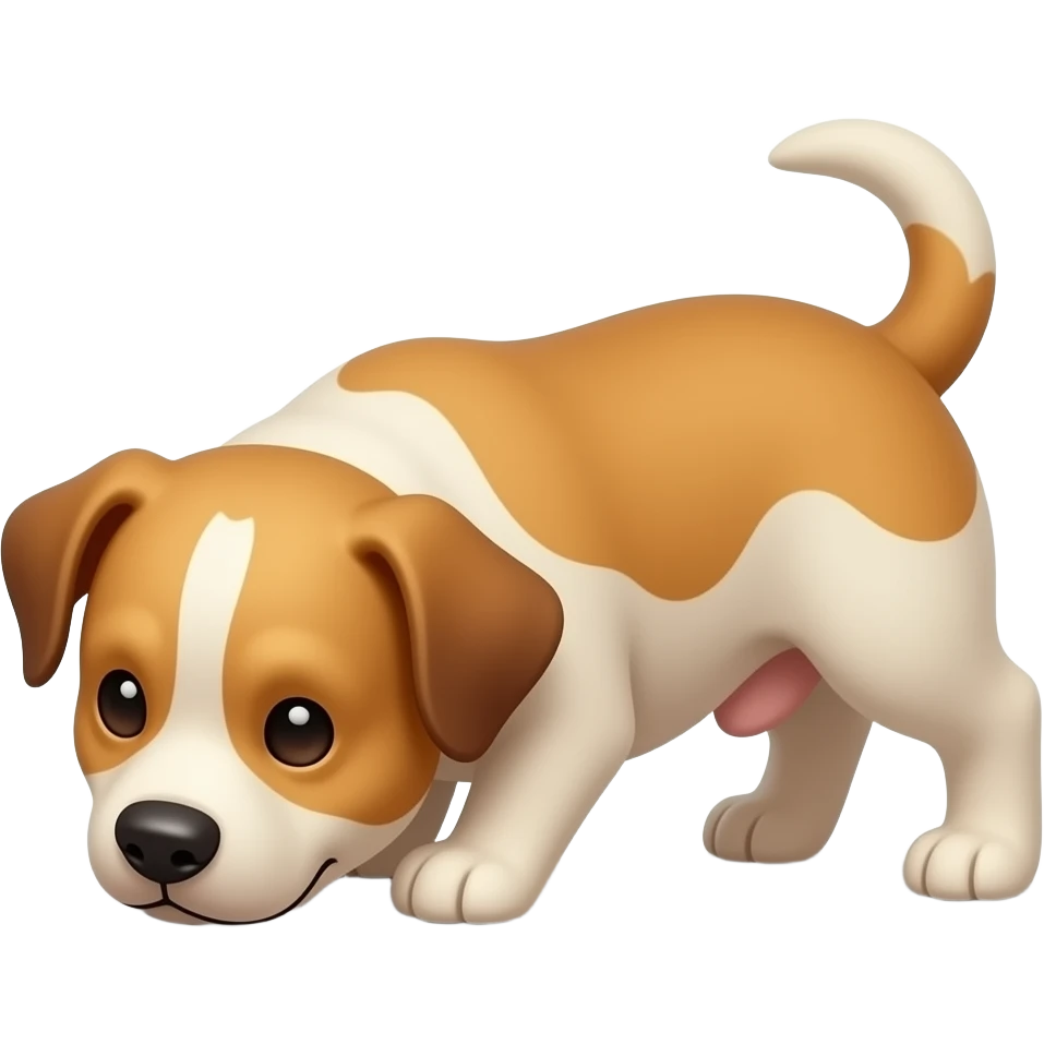 A dog doing floor humps emoji