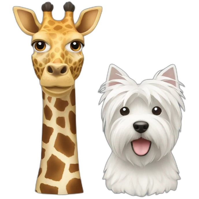 Giraffe and west Highland white terrier emoji