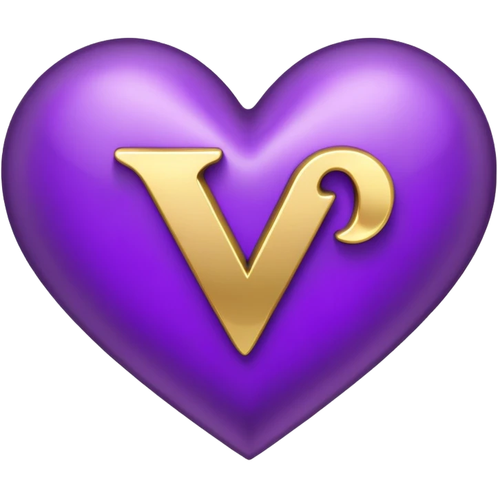 The golden Letter “y” inside a Purple Heart emoji