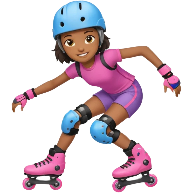 Roller blader black girl child emoji