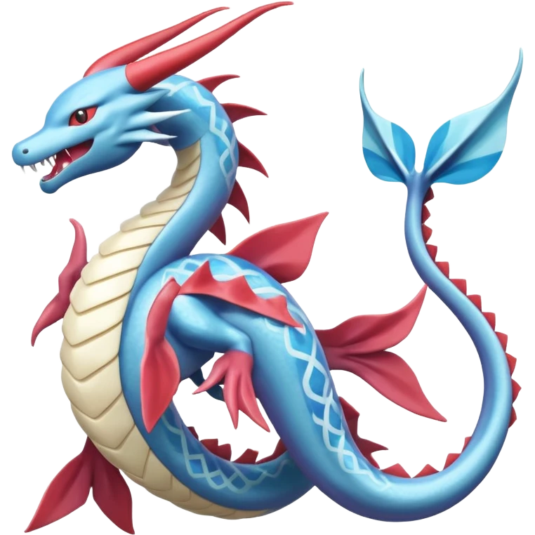 Gyarados-Milotic-Abomasnow-Salamence-Suicune-Kyogre-fusion, full body emoji