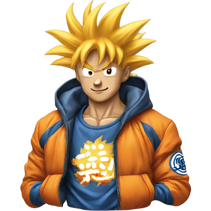 Goku wearing supreme jacket  emoji