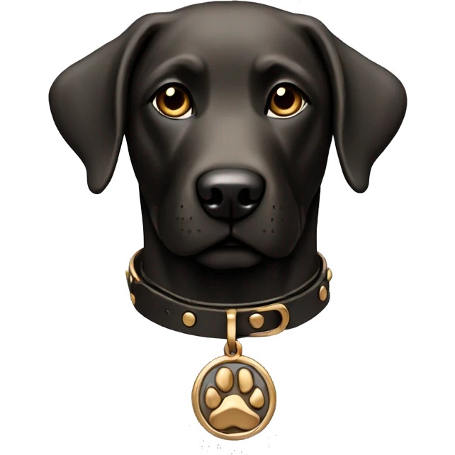 Labrador noir bronze collar emoji