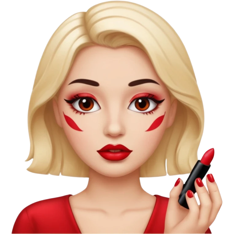 emoji of a makeup ish people with plump lips and mascara and nails emoji