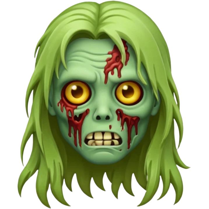 Emoji de zumbi de cabelo longo emoji