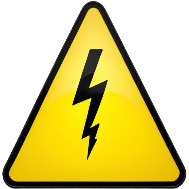 high voltage electricity lightning bolt warning sign emoji