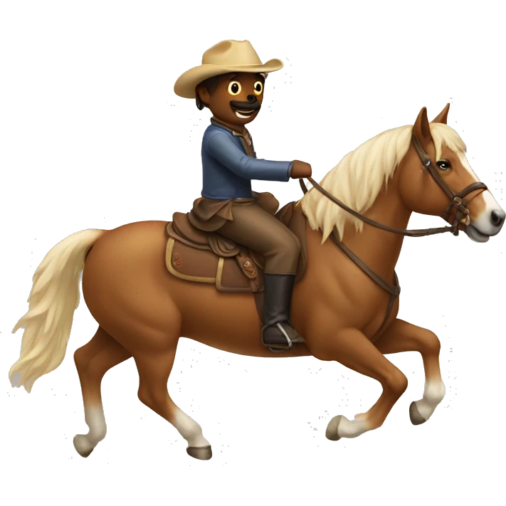 Dog riding a horse emoji