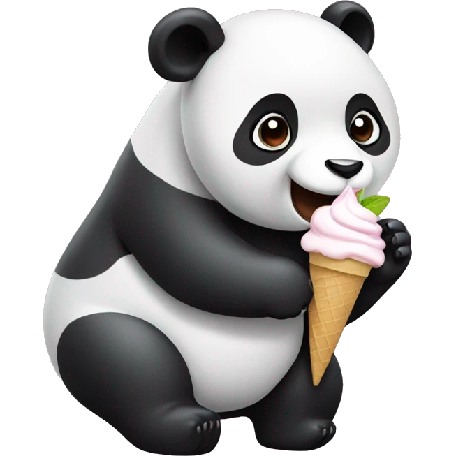 Panda eating ice cream emoji