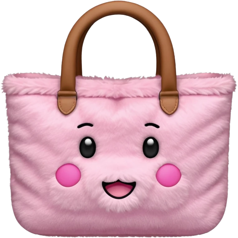 pink plush tote bag  emoji