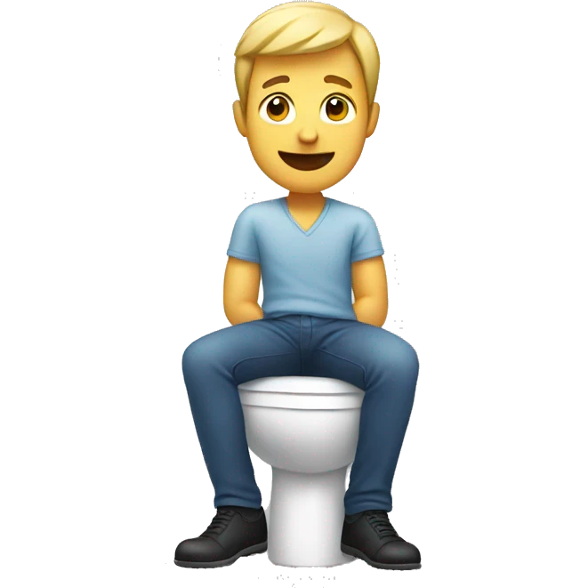 man sitting on toilet  emoji
