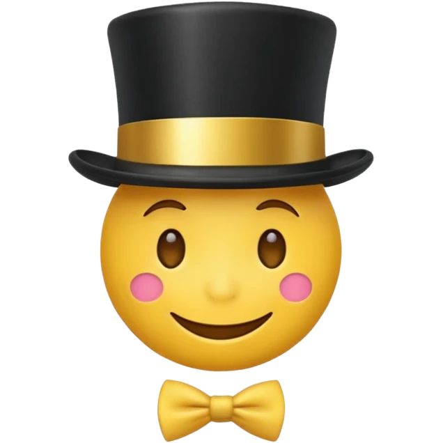 Smiling Emoji wearing top hat emoji