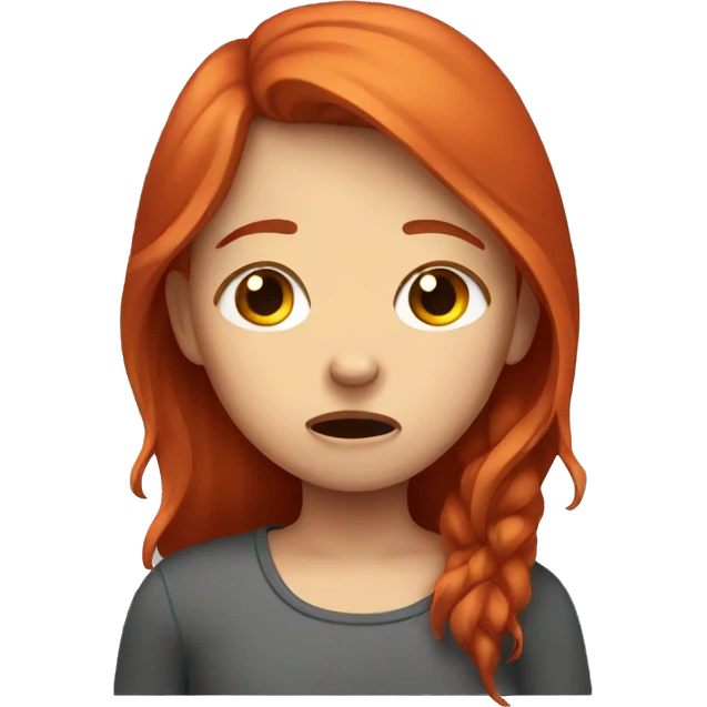 Red-haired crying girl emoji