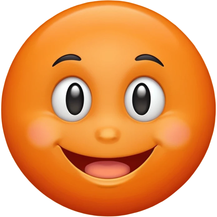 Orange happy with face emoji