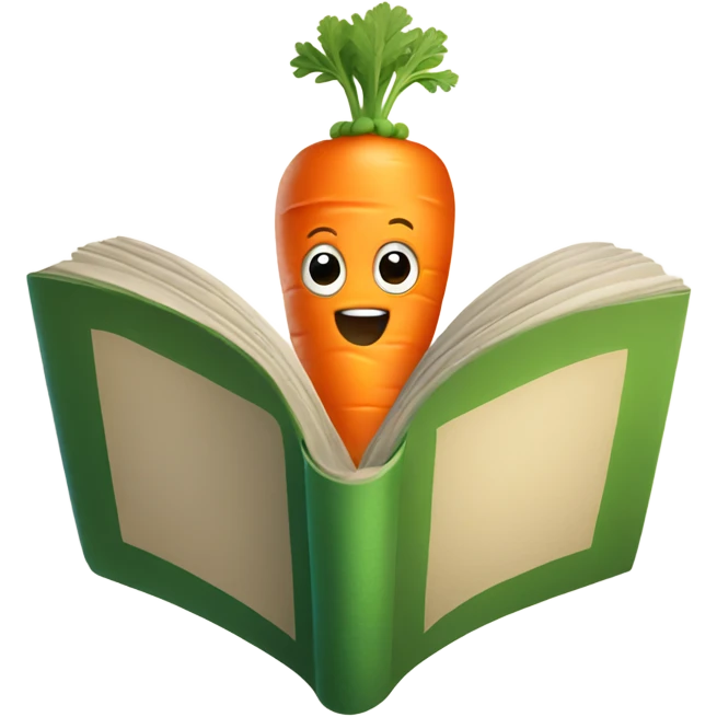 carrot reading book emoji