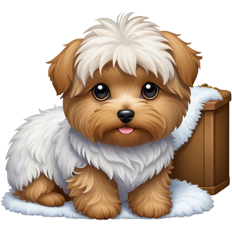 Yorkiepoo  in cozy indoor setting emoji