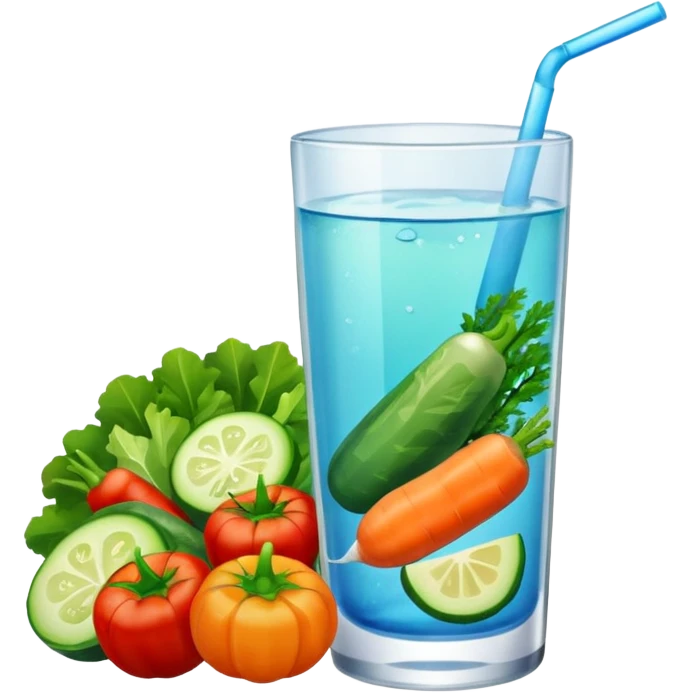 A healthy meal with a glass of water emoji