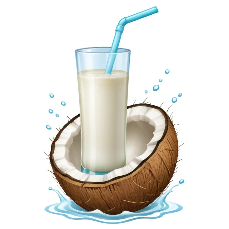 Coconut juice in a bottle emoji