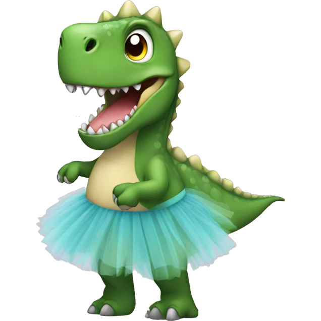 Dinosaur with tutu emoji