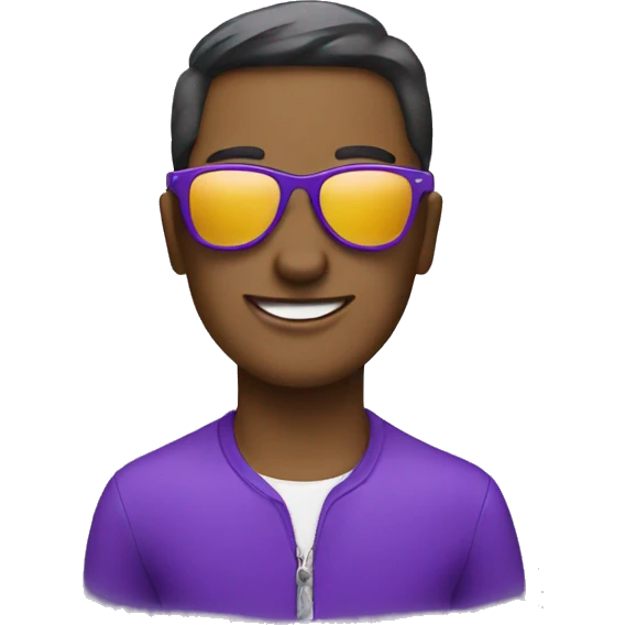 purple emoji wearing sunglasses emoji