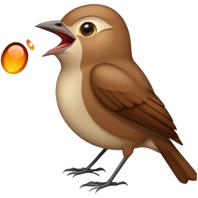 nightingale bird singing with open beak emoji