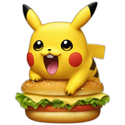 pikachu hamburger grotesque emoji