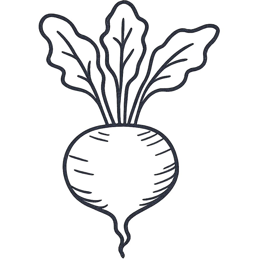 beetroot, hand drawn black outline icon emoji