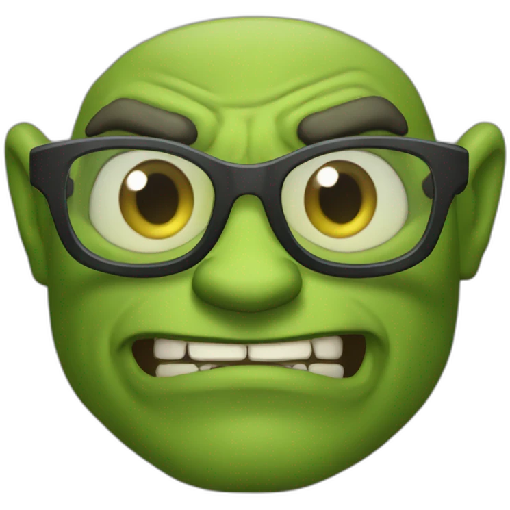crazy-green-orc-with-glasses emoji
