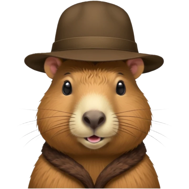 Realistisk Capybara med hat emoji