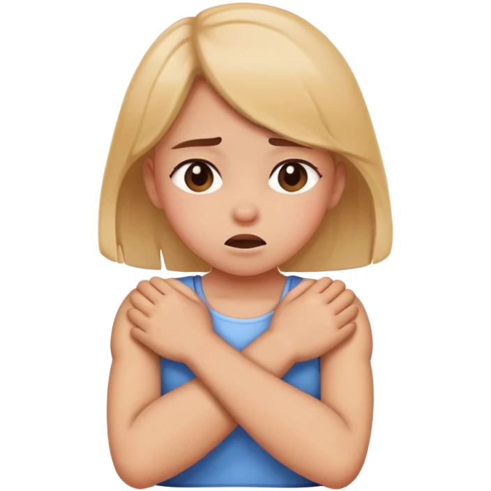 Girl chocking crossing her arms emoji
