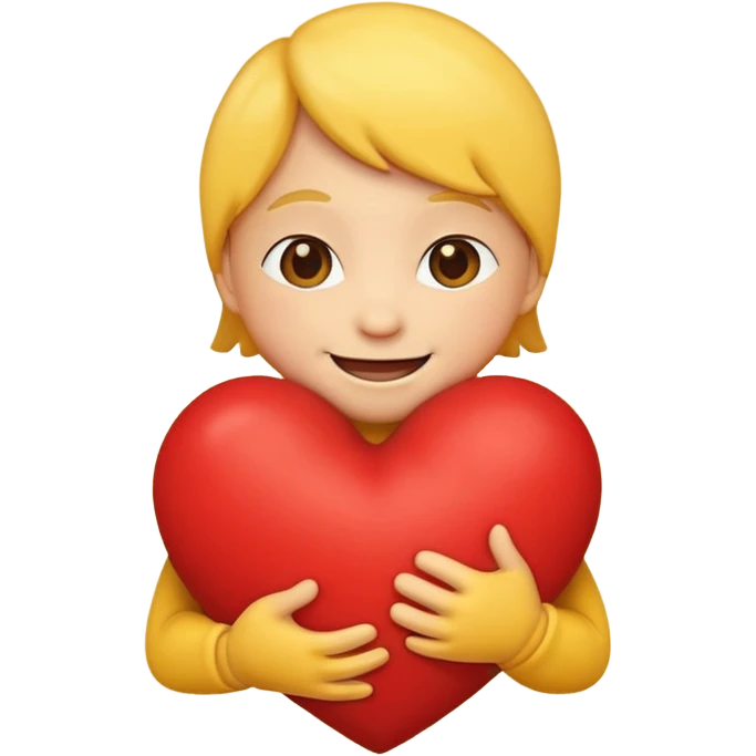 Happy face hugging a heart emoji