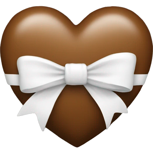 Brown heart with a white bow  emoji