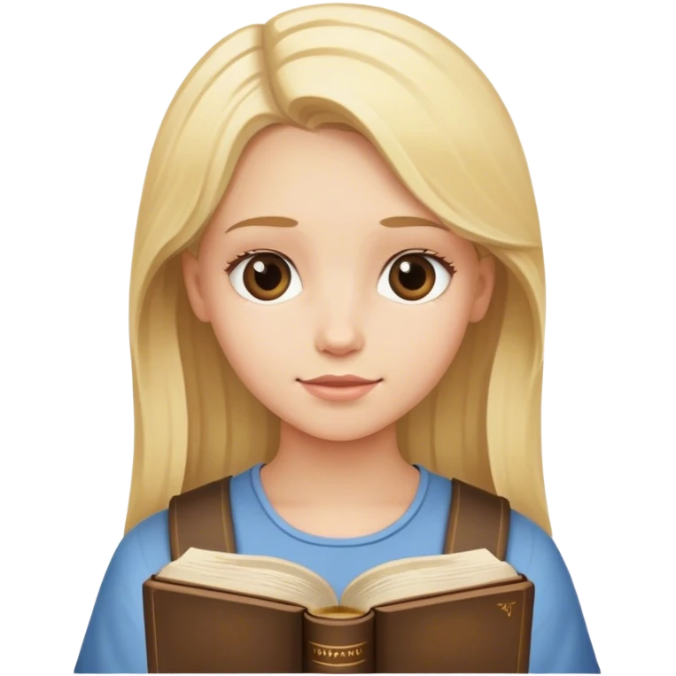 blonde girl with bible emoji