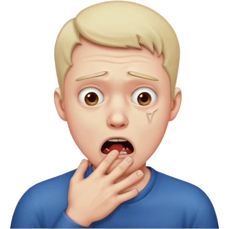 Man choking himself emoji