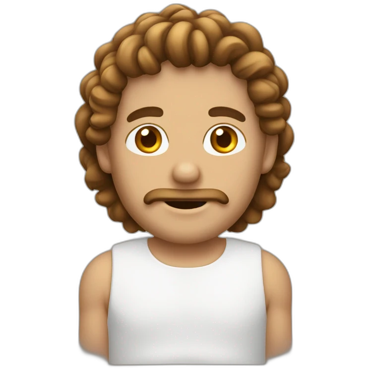Hombre blanco con pelo rizado marrón  emoji