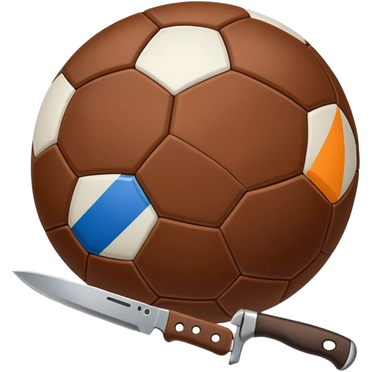 Soccer football cutting knife emoji