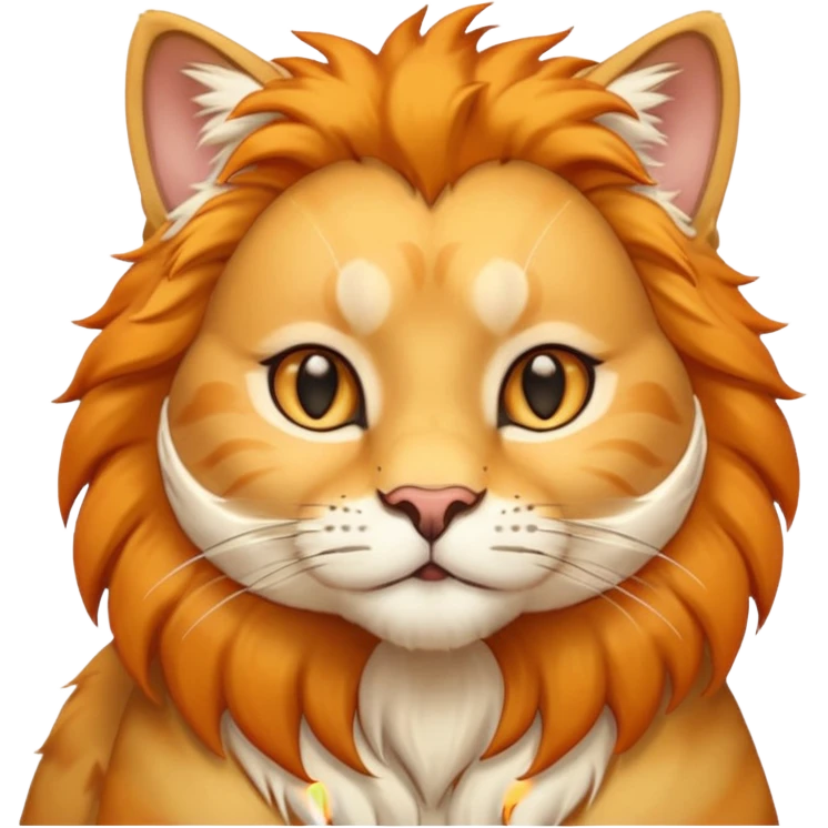 Animal Gato tocando las orejas de un leon emoji